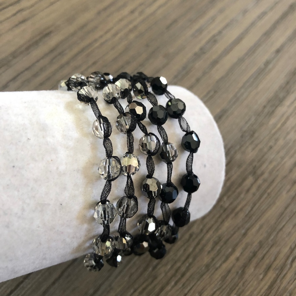 New Auth Chan Luu Jet Hematite Mix Swarovski Cryst - Picture 2 of 7